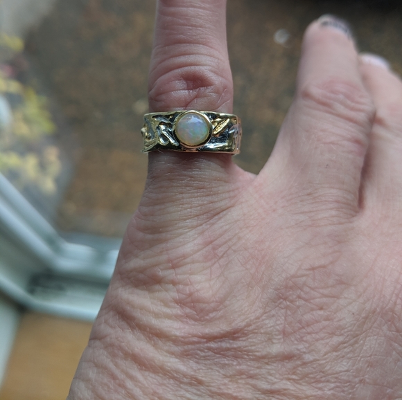 Genuine moonstone, 925 with 10k glaze size 6 - Picture 3 of 3